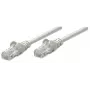 Intellinet tinklo komutacinis kabelis, Cat6, 1 m, pilkas, CCA, U/UTP, PVC, RJ45, auksu dengti kontaktai, su apsauga nuo užkabinimo, su antgaliais, viso gyvenimo garantija