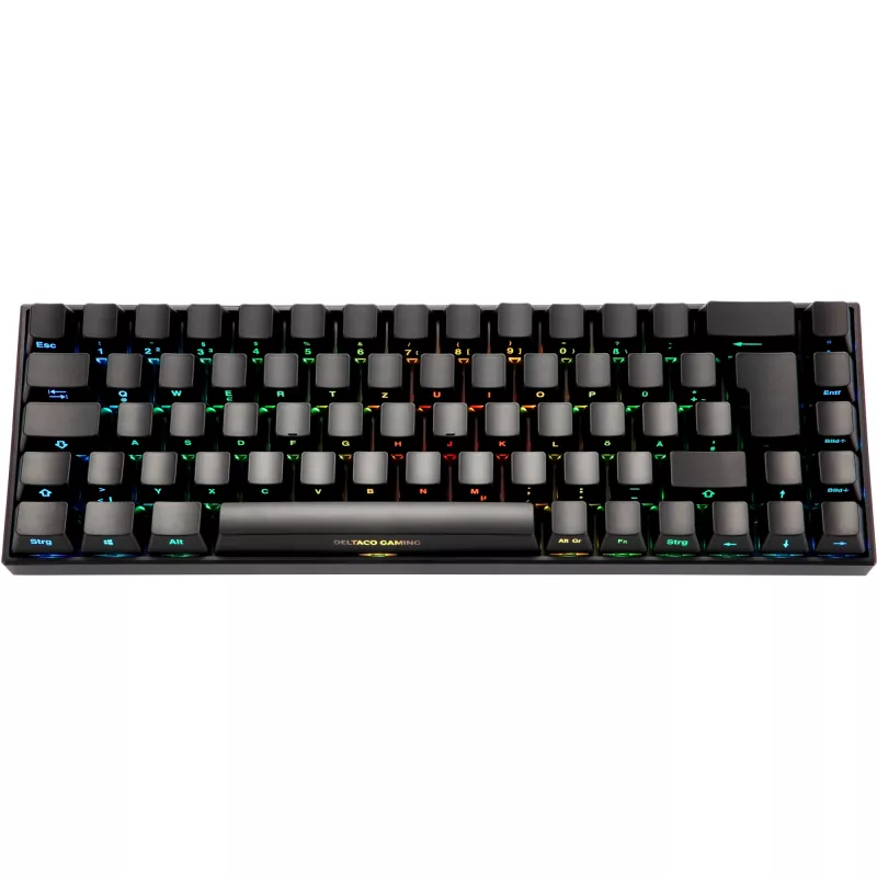 Deltaco GAM-100-DE - 65% - USB + Bluetooth - mechaninis jungiklis - QWERTZ - RGB-LED - juoda