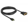 DeLOCK - Vaizdo kabelis - HDMI / DVI - DVI-D (M) į HDMI (M) - 2,0 m - Triguba izoliacija - Juoda - Varžteliai (85654)