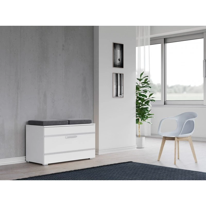 Closed shoe cabinet top e shop OPAL SZAFKA BIEL — White, particle board, W850×H450 mm, 16 mm frame