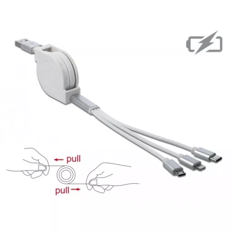 USB laidas DeLOCK 85850 0,98 m USB 2.0 USB A USB C/Micro-USB B/Lightning