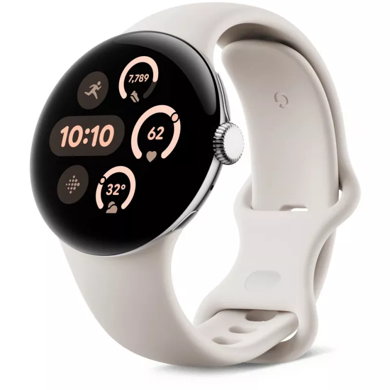 Google Pixel Watch 3 LTE Sport Wristband 41mm, Sidabrinė/Porcelain
