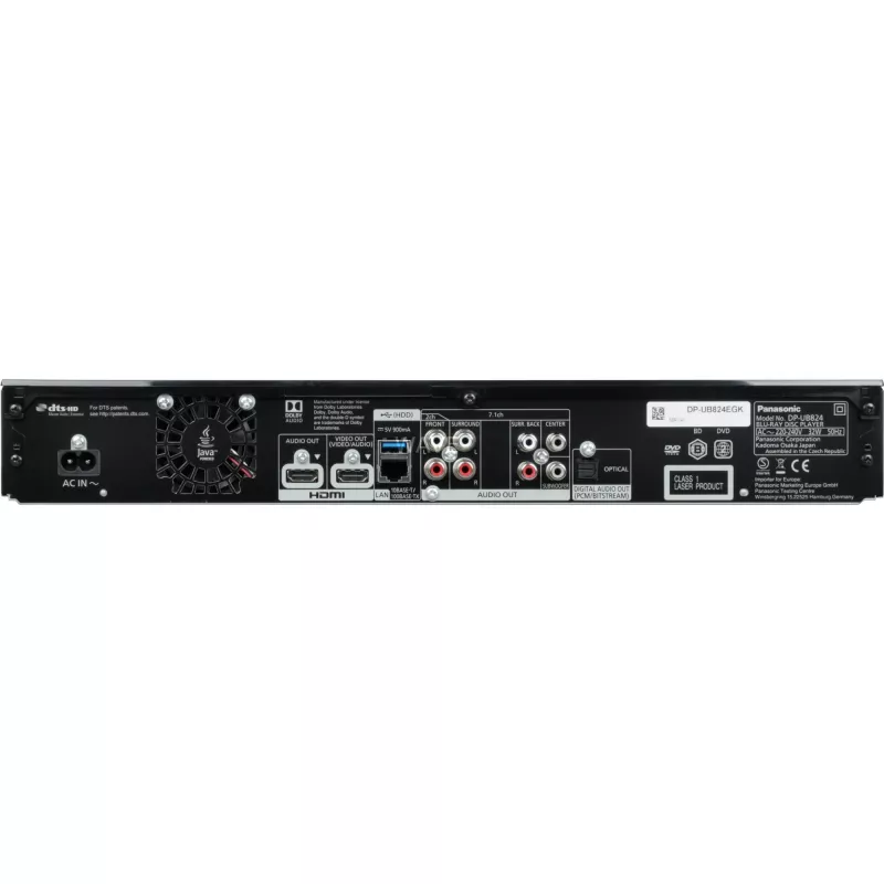Panasonic DP-UB824 - 3D Blu-ray diskų grotuvas - mastelio keitimas - Ethernet, Wi-Fi (DP-UB824EGK)