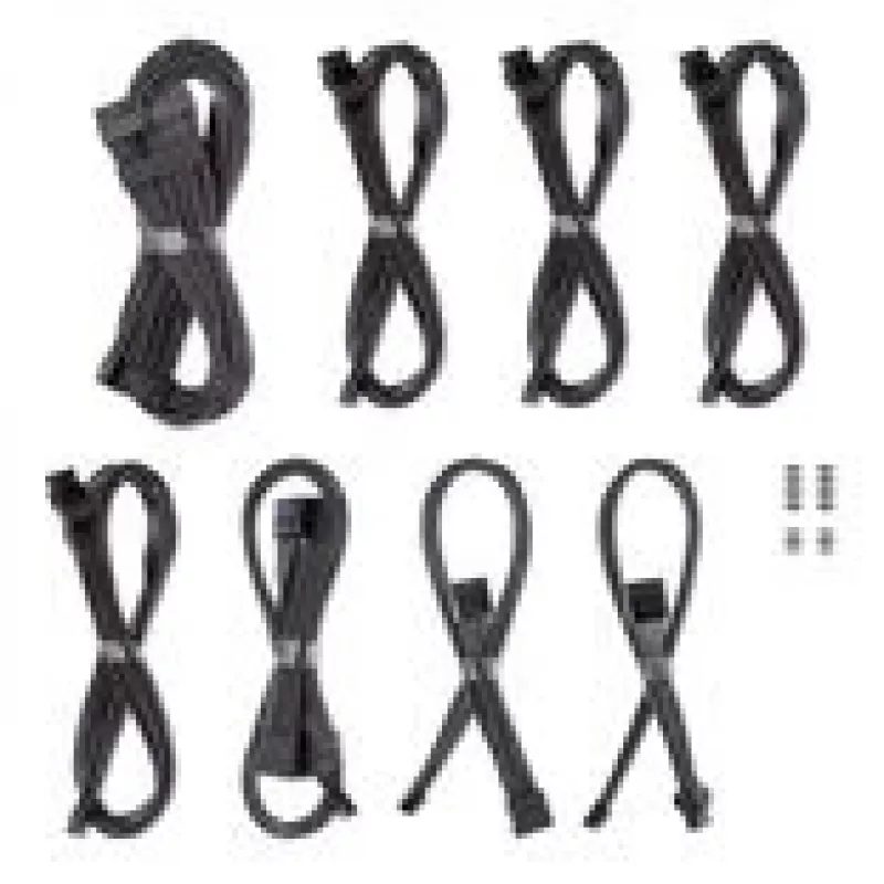 CableMod C-Series Pro ModMesh kabelių rinkinys, skirtas Corsair RMi/RMx/R maitinimo šaltiniams — Carbon spalva