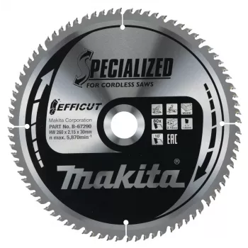 T.C.T. pjovimo diskas 260X2.15X30mm 10° T80 EFFICUT