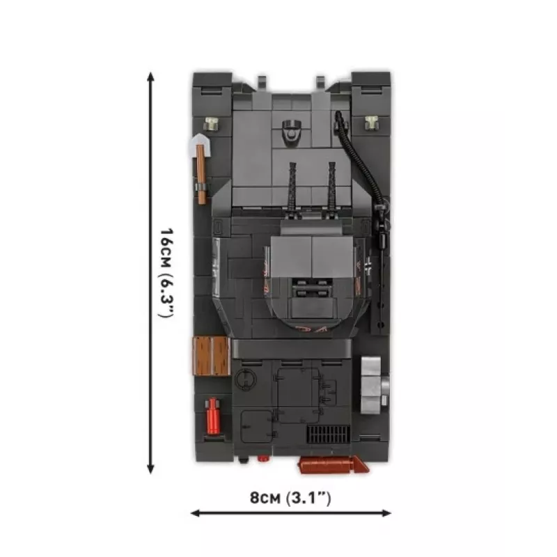 Statybinis rinkinys Cobi Panzer I Ausf. B – 654 detalės, detalus tanko modelio rinkinys