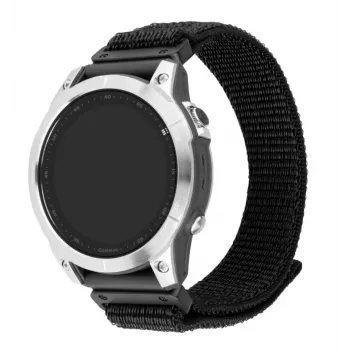 Pakeičiamas 26 mm QuickFit nailono laikrodžio dirželis FIXED, skirtas Garmin, juodas