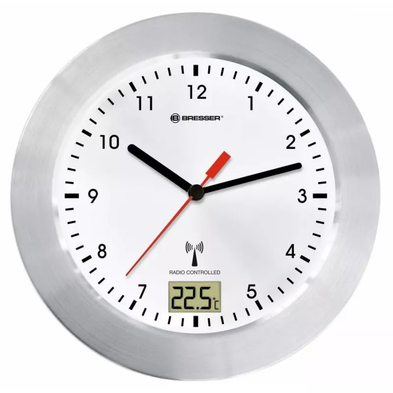 Kvarcinis laikrodis Bresser Optics MYTIME BATH RC Circle Sidabrinė White