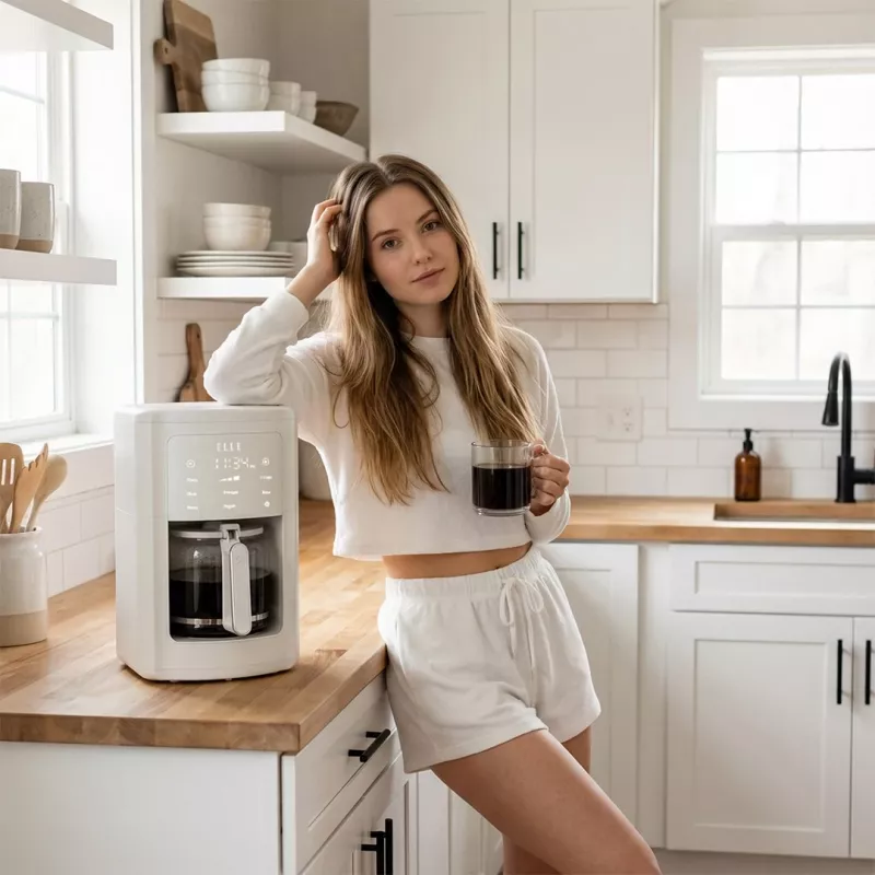 Kavos virimo aparatas „Pour-over“ „Elle EKCMP301WHEU“ 1,8 l baltas lašinamasis kavos aparatas