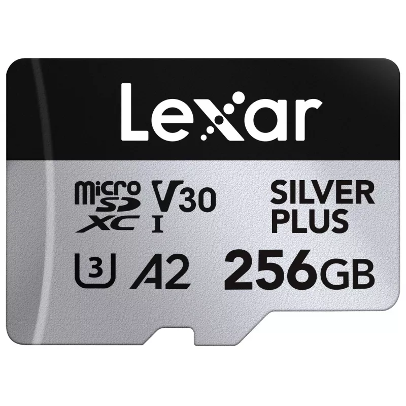 Atminties kortelė microSD 256GB C10 A2 U3 V30 205/150MB/s Sidabrinė Plus