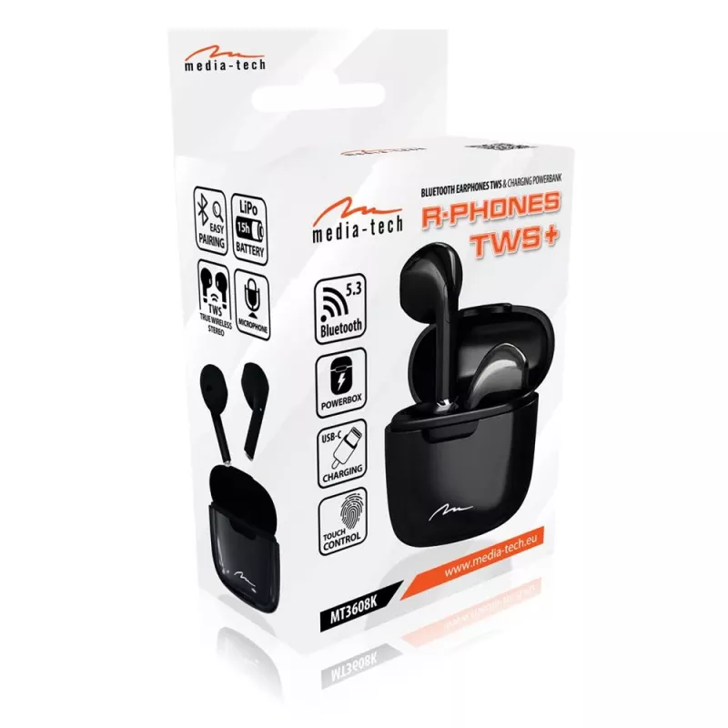 Ausinės Media-Tech MT3608K R-Phones TWS+ juodos
