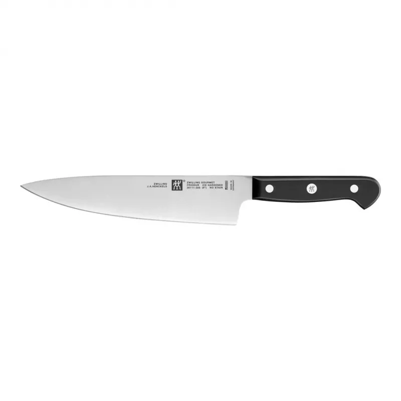 Peilių rinkinys ZWILLING Gourmet 3 vnt. — kaltinės plieno geležtės 10/16/20 cm, juodos plastikinės rankenos, tinkamas plauti indaplovėje