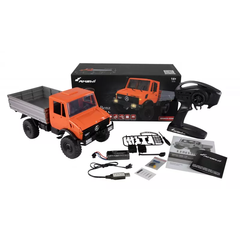 Bevielis visureigis sunkvežimis Amewi Unimog elektrinis variklis 1:12