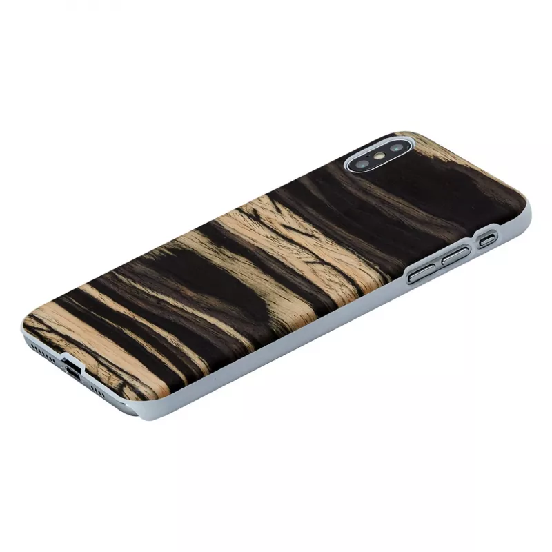 man and wood išmaniojo telefono dėklas, skirtas iPhone XS Max – baltosios juodmedžio apdailos