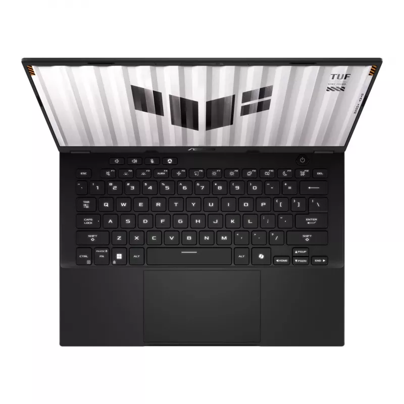 Nešiojamasis kompiuteris ASUS FA401UH-RG018 — 14 colių WQXGA IPS 165Hz, AMD Ryzen 7 260 (8c/16t, iki 5.1 GHz), RTX 5050 8GB, 16GB LPDDR5x, 512GB PCIe 4.0 SSD, 73Wh
