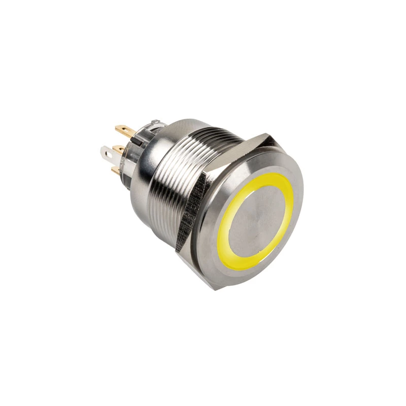Vandalams atsparus mygtukinis jungiklis DimasTech PD197 25mm Sidabrinėline Ring