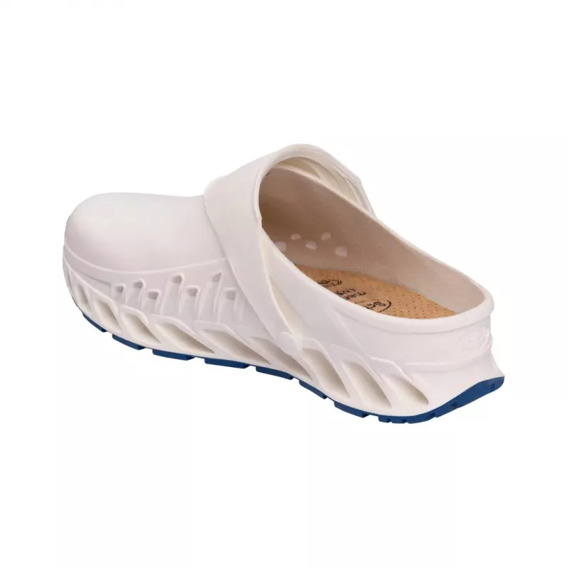 Klumpės Mobilex Evoflex unisex baltos EU 46 (UK 11) — sintetinis viršus, mikropluošto pamušalas, 4 cm kulnas