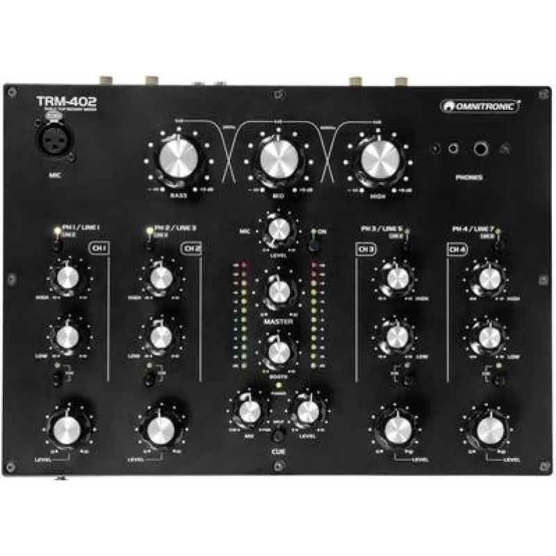 DJ maišytuvas Omnitronic TRM-402 4 kanalų su EQ ir FX, modelis 10355930