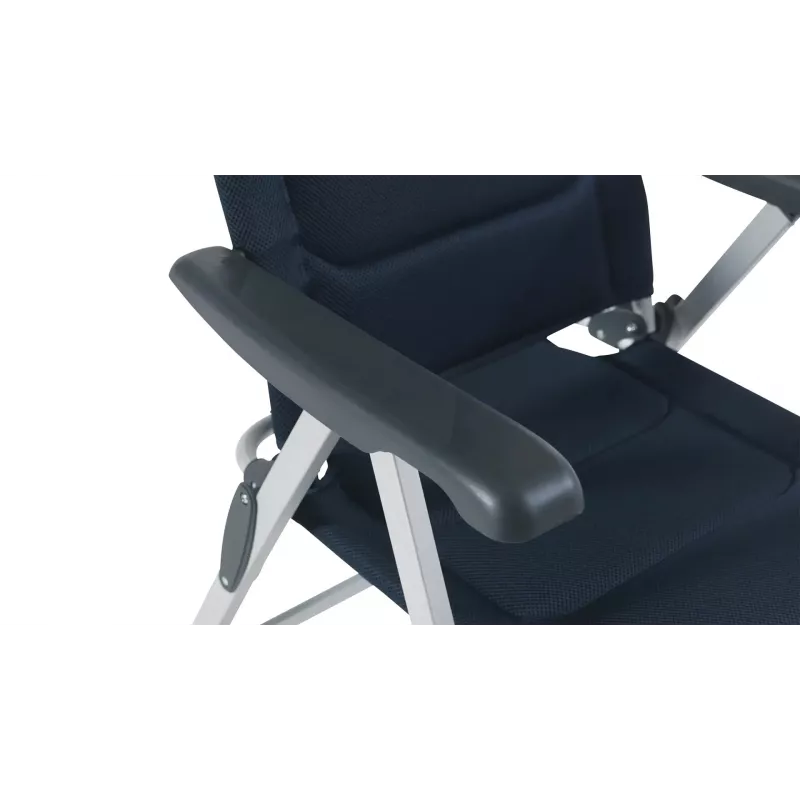 Stovyklavimo kėdė Outwell Clarenville — 4 kojų, maks. apkrova 150 kg, mėlyna, 5,5 kg, 640×750 mm