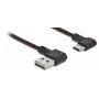 USB laidas DeLOCK EASY-USB 2.0 Type-A kištukas į Type-C kištuką kampuotas 0,2 m juodas