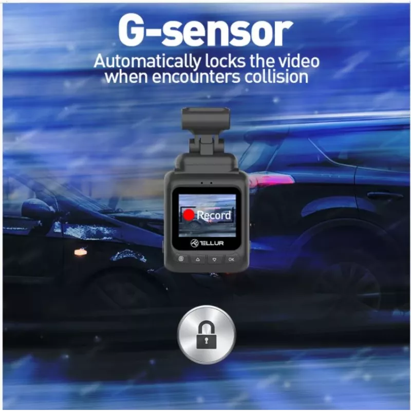 Automobilinis vaizdo registratorius Tellur Dash Patrol DC1 FullHD 1080P juodas
