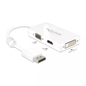 DELOCK adapterio laidas DisplayPort kištukas > 1 x VGA + 1 x HDMI + 1 x DVI 24+1 baltas