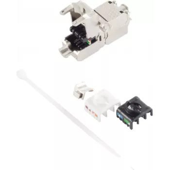 Keystone modulis Cat 6a helos 08-10002, RJ45 keystone intarpas Cat6a kabeliams