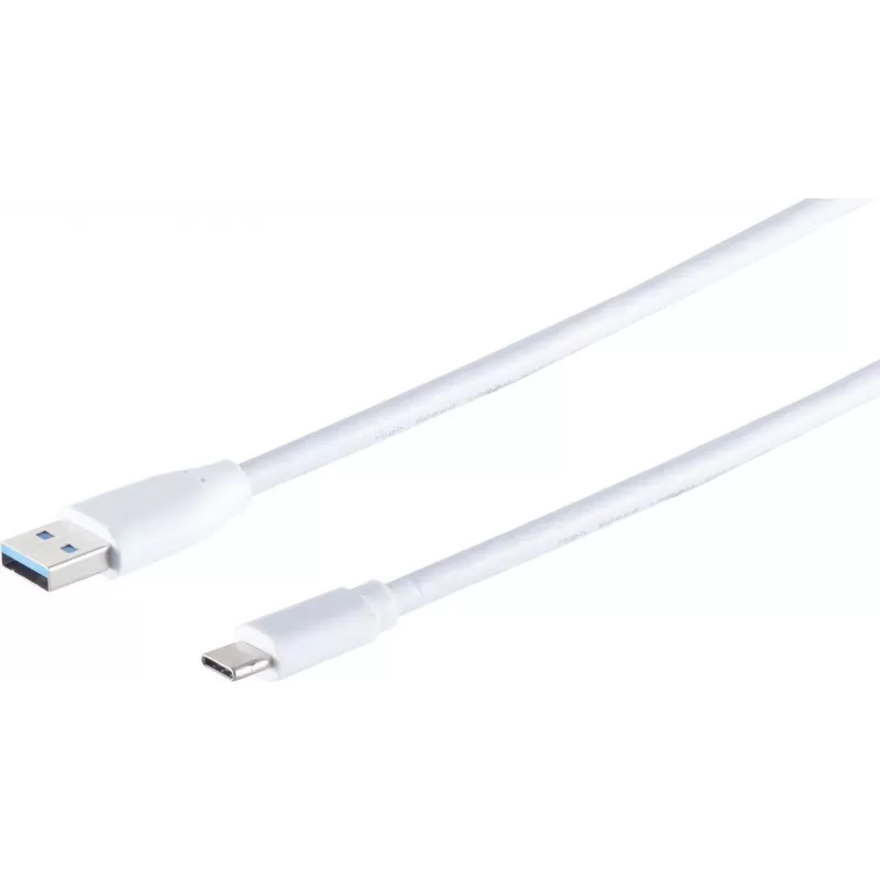 USB laidas S/CONN 13-31026 USB 3.2 Gen 1 1 m USB A USB C Baltas