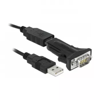 Serijinis laidas DeLOCK 66286 USB Type-A DB-9 Juodas 0,8 m