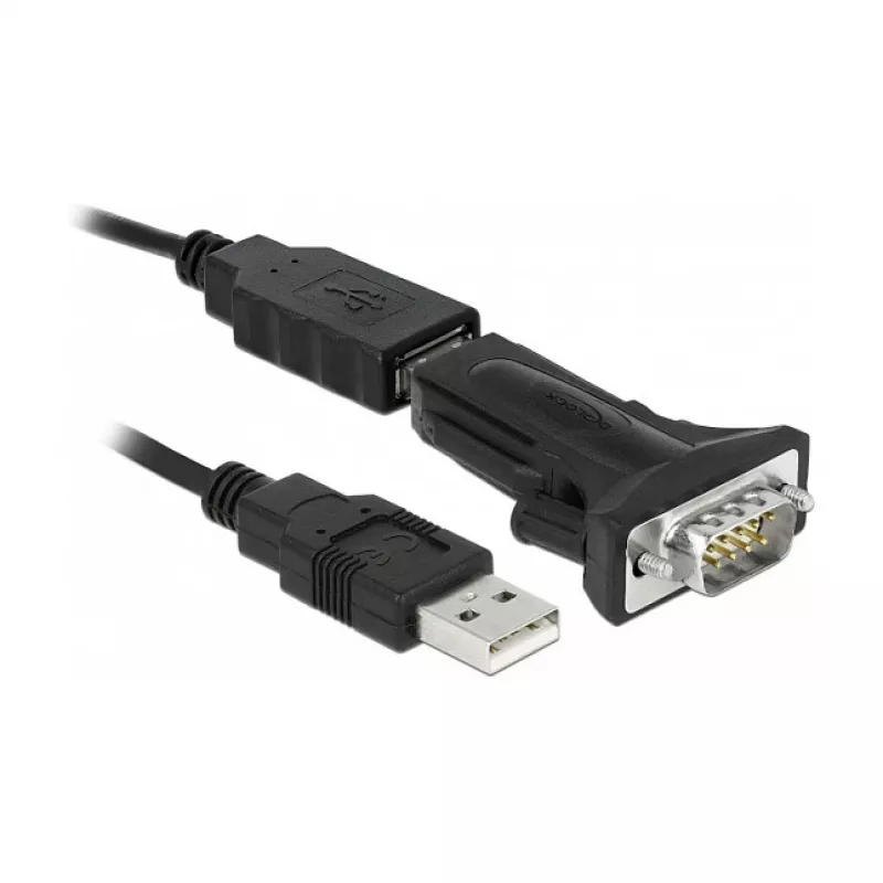 Serijinis laidas DeLOCK 66286 USB Type-A DB-9 Juodas 0,8 m