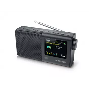 Nešiojamasis radijas muse M-117 DB — DAB/DAB+/FM, 3 W RMS, 2,8 colio TFT, išorinė antena, 3,5 mm lizdas, 0,3 kg, juodas