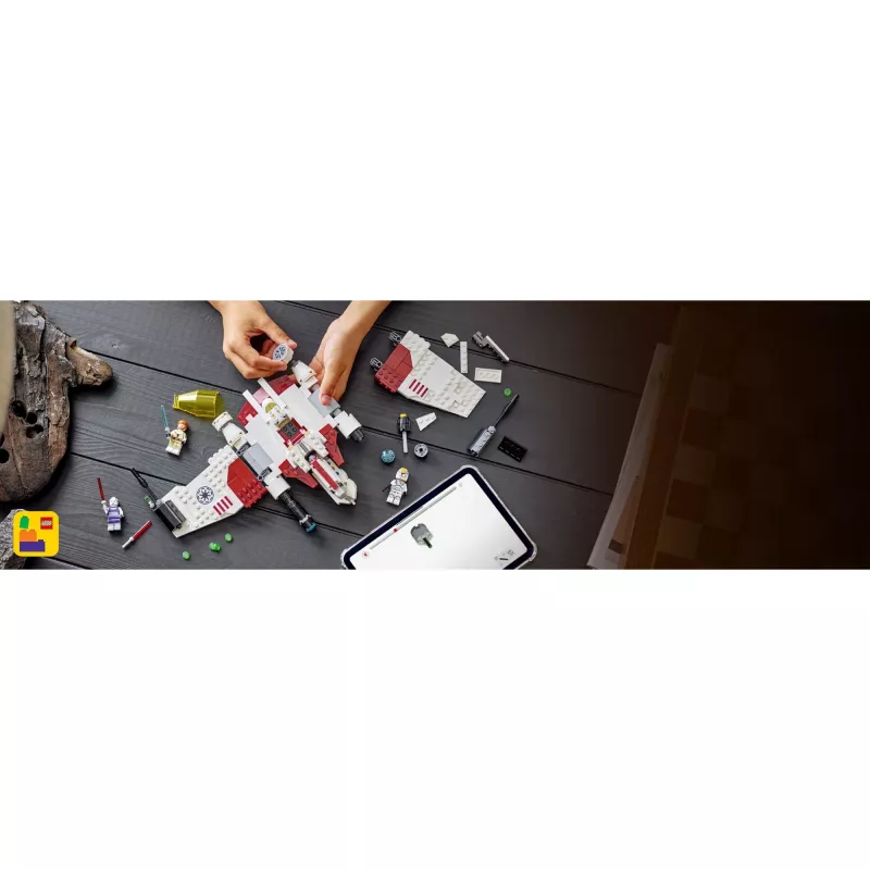LEGO Star Wars V-19 Torrent Fighter 75432 statybos rinkinys — 567 vnt., 3 minifigūros, demonstravimo ir žaidimo modelis