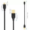 CB-MD1 Juodas greitasis laidas Quick Charge micro USB-USB | 1m | 5A | 480 Mbps