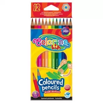 „Colorino Kids“ šešiakampiai spalvoti pieštukai, 12 spalvų