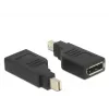 Delock adapteris mini DisplayPort 1.2 kištukas > DisplayPort lizdas 4K 90° pasuktas - DisplayPort adapteris - Mini DisplayPort (M) kampuotas į DisplayPort (W) kampuotas - juoda (65626)