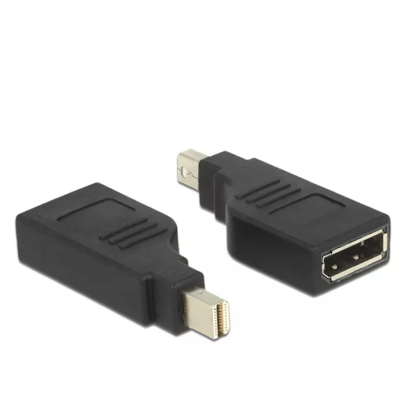 Delock adapteris mini DisplayPort 1.2 kištukas > DisplayPort lizdas 4K 90° pasuktas - DisplayPort adapteris - Mini DisplayPort (M) kampuotas į DisplayPort (W) kampuotas - juoda (65626)