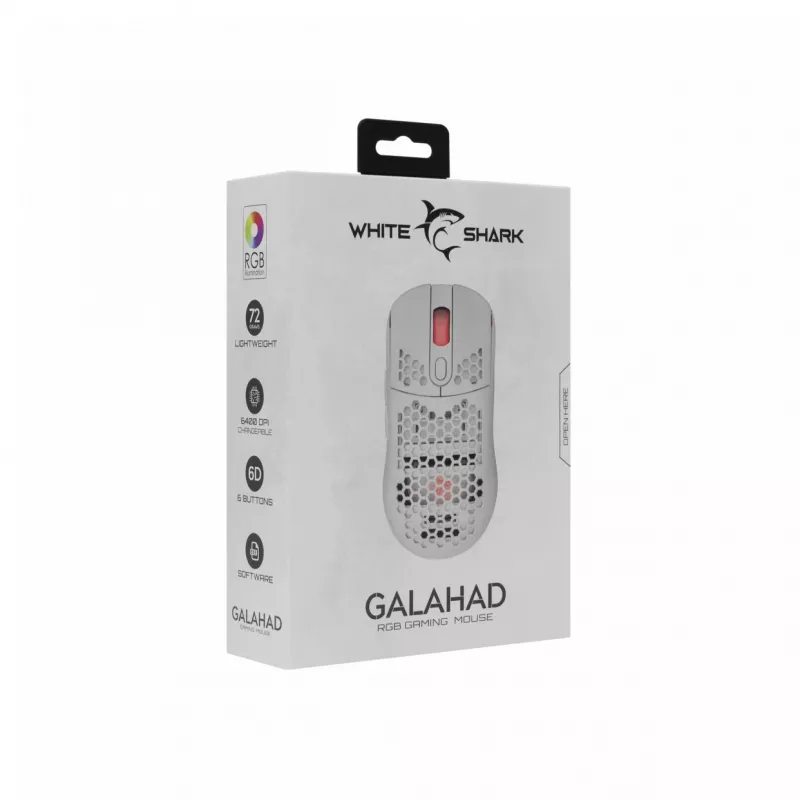 Pelė White Shark GALAHAD White USB Type-A