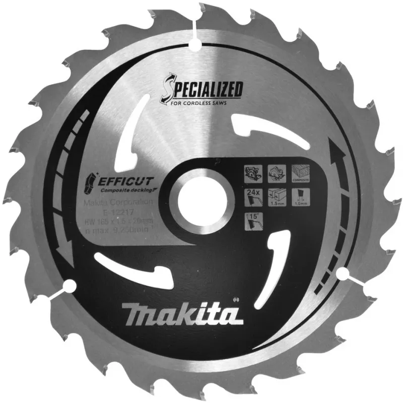 “Makita E-12217 Efficut” diskinis pjūklas, 165 mm, 24 dantys
