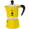 Moka puodynė Bialetti Rainbow Juoda/Geltona — aliuminė viryklės espreso kavinukė, 1 vnt.