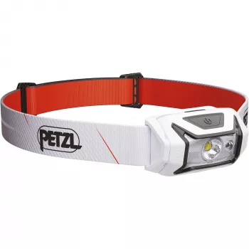 Petzl TIKKA CORE 450 lm balta priekinė lempa — Įkraunamas priekinis žibintuvėlis, kompaktiškas apšvietimas be rankų