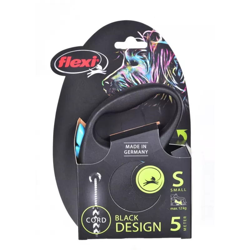 Flexi Juoda Design S 5 m ištraukiamas šuns pavadėlis