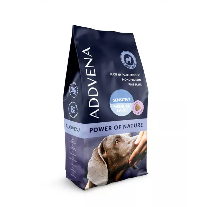 ADDVENA Power of Nature Adult Sensitive Medium/Large Lamb - sausas šunų maistas - 10kg