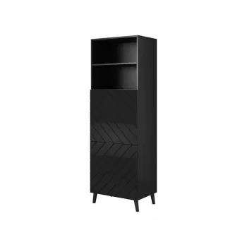 Spintelė cama meble ABETO 60×40×176,5 cm blizgi juoda, pastatoma prie sienos