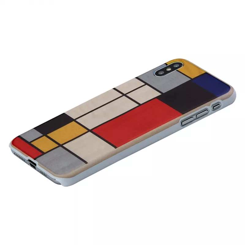 man and wood telefono dėklas, skirtas iPhone XS Max — medinė nugarėlė, baltas rėmelis