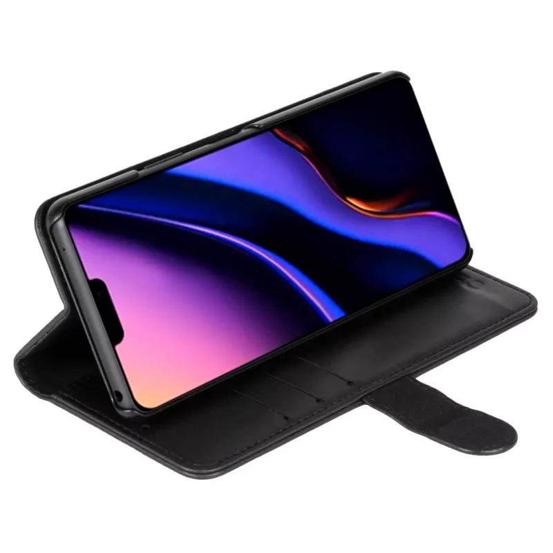 Telefono dėklas-piniginė Krusell, skirta Apple iPhone 12 Pro Max — juoda, aplanko tipo dėklas su kortelių kišene