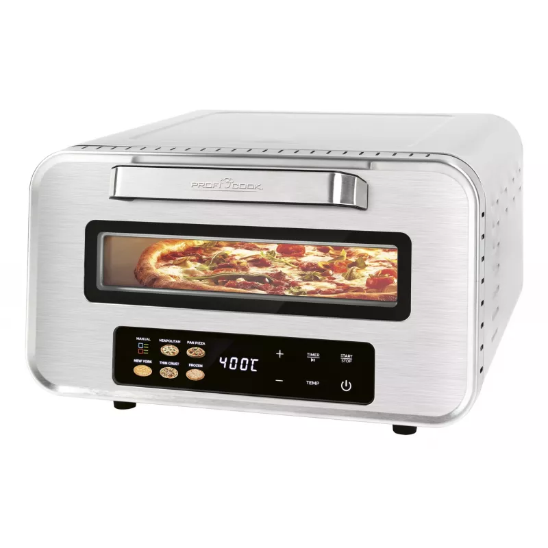 Picų krosnelė ProfiCook PC-PO 1323 — stalviršinė picų krosnelė, 1 pica, 2100 W, nerūdijantis plienas, skaitmeninis laikmatis