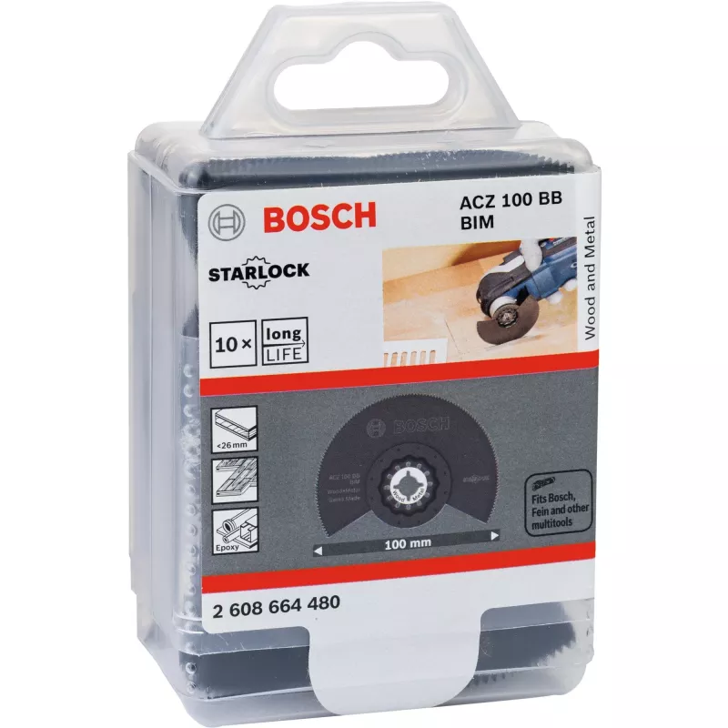 Segmentinis pjūklo diskas Bosch Professional ACZ 100 BB, 100 mm, Bi-Metal (BIM), 10 vnt. pakuotė