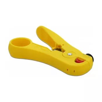 Kabelių nuėmiklis DELOCK 86478 — nuėmimo geba 3,5–9 mm, ilgis 111 mm, geltonas