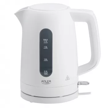 Elektrinis virdulys Adler AD 1379w — 1,7 L, iki 2200 W, baltas, 360° pasukamas pagrindas, polipropilenas