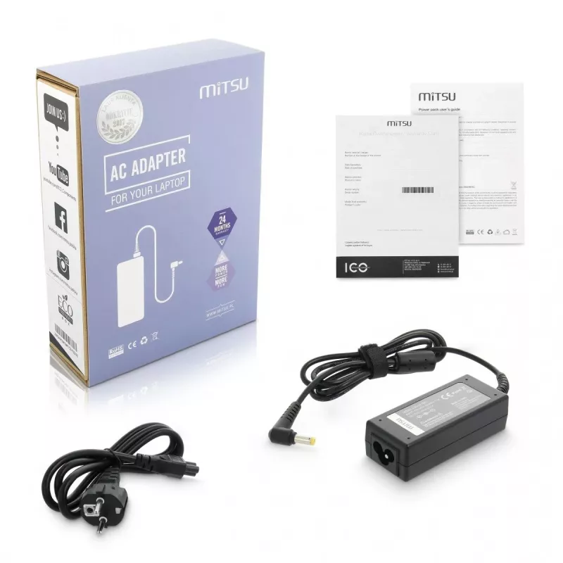 Maitinimo adapteris MITSU ACER ZM/ACE19237 19V 2,37A suderinamas su ACER nešiojamaisiais įrenginiais